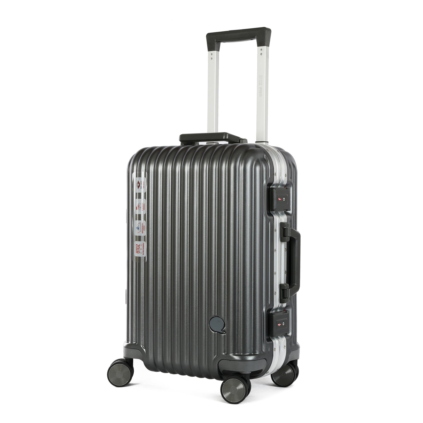 A To Z Pro Aliframe Handbagage 55cm Aluminium Donker grijs Schuin