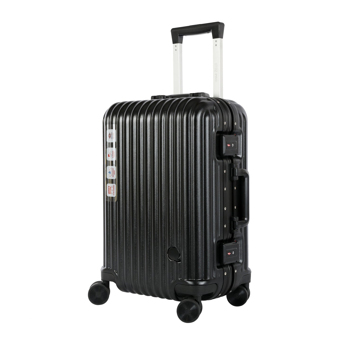 A To Z Pro Aliframe Handbagage 55cm Aluminium Zwart Schuin