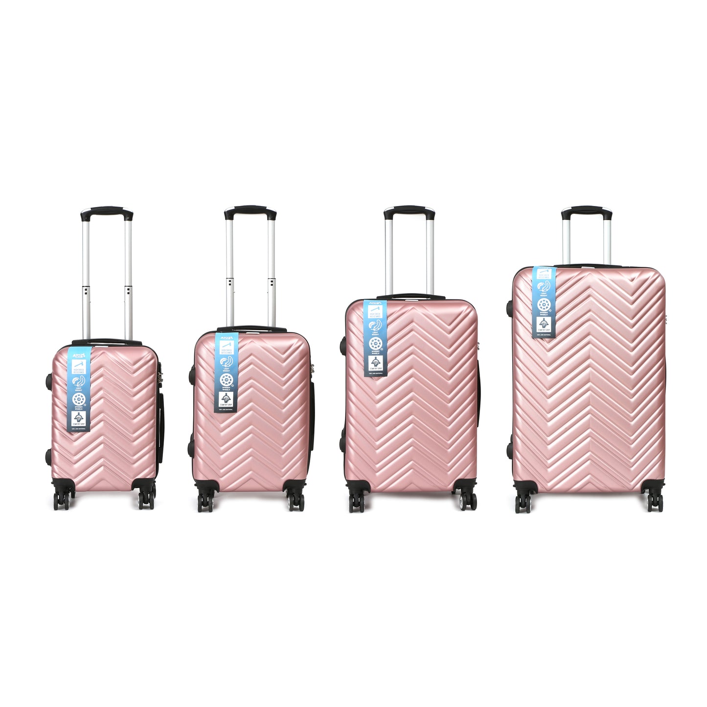 A To Z Traveller QualiTrav Kofferset 4-delig Roze