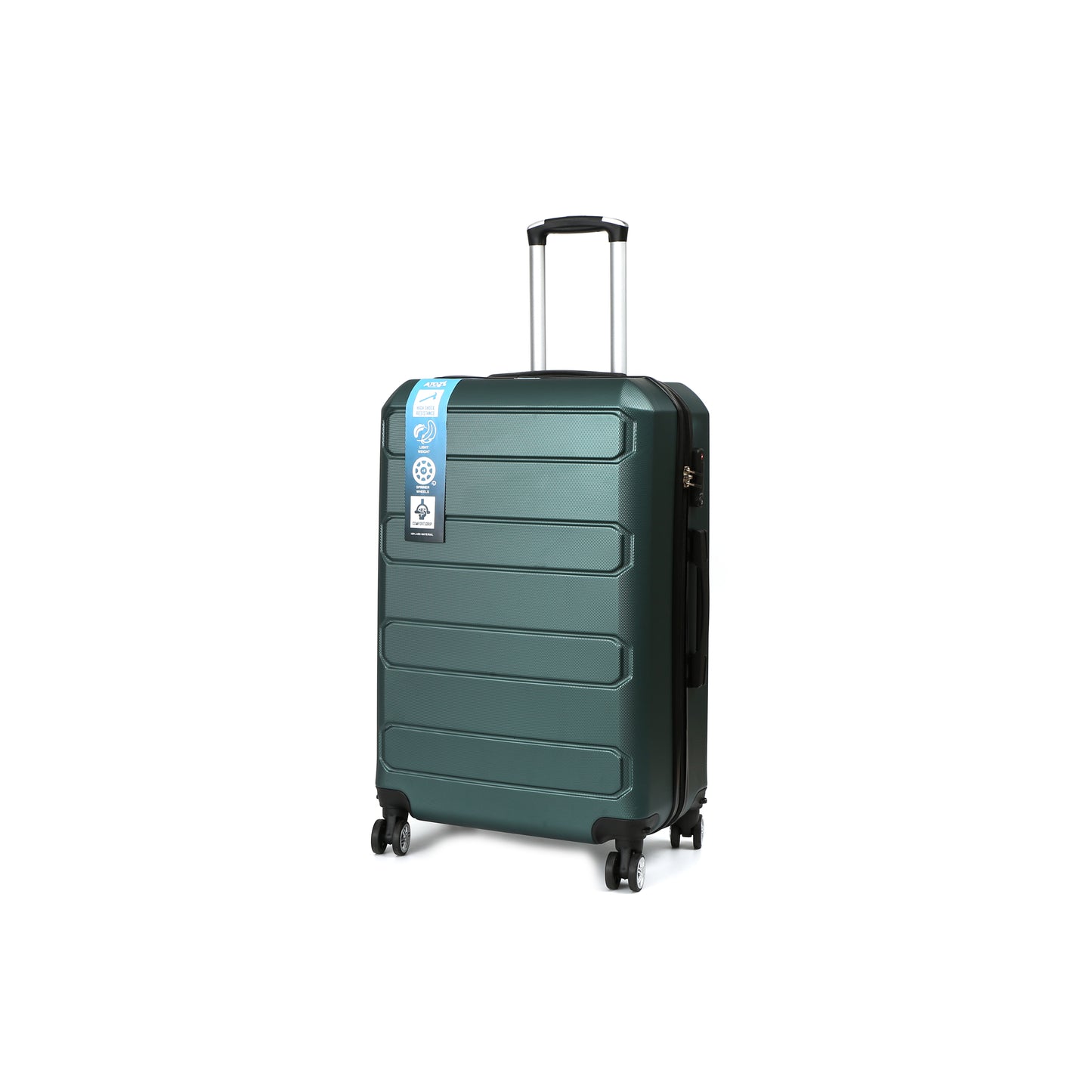 AeroTrav Reiskoffer 70cm ABS met TSA Donker groen Schuin