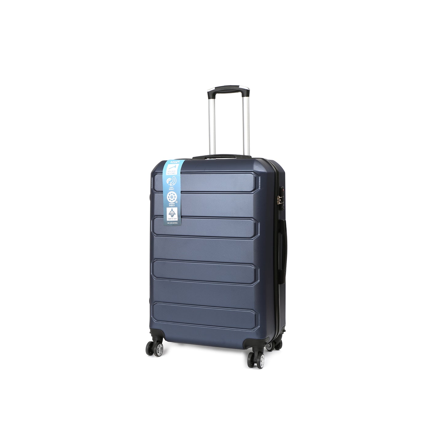 AeroTrav Reiskoffer 70cm ABS met TSA Marine blauw Schuin