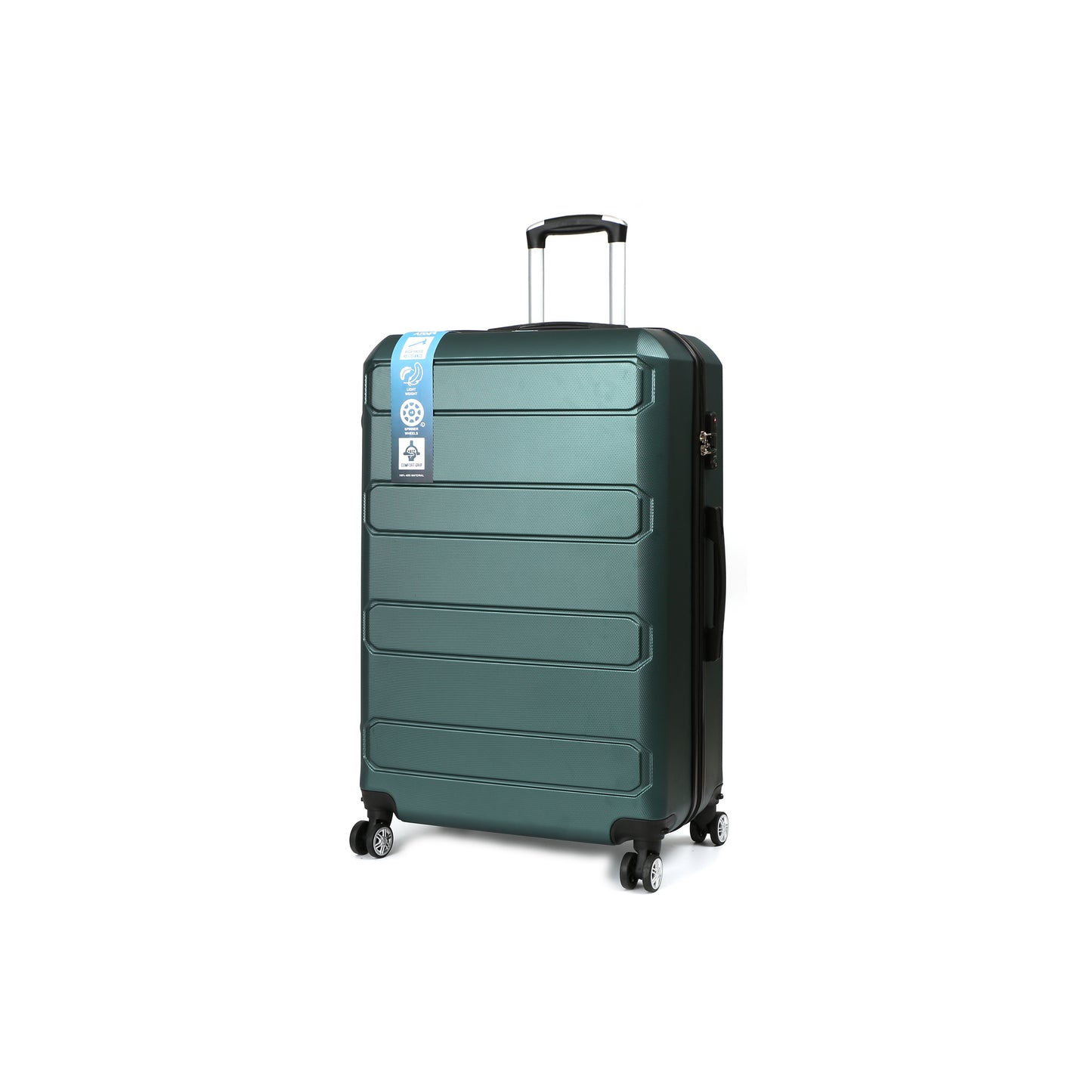 AeroTrav Reiskoffer 78cm ABS met TSA Donker groen Schuin