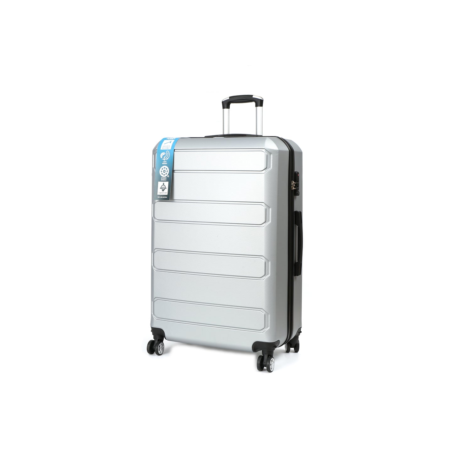 AeroTrav Reiskoffer 78cm ABS met TSA Zilver Schuin