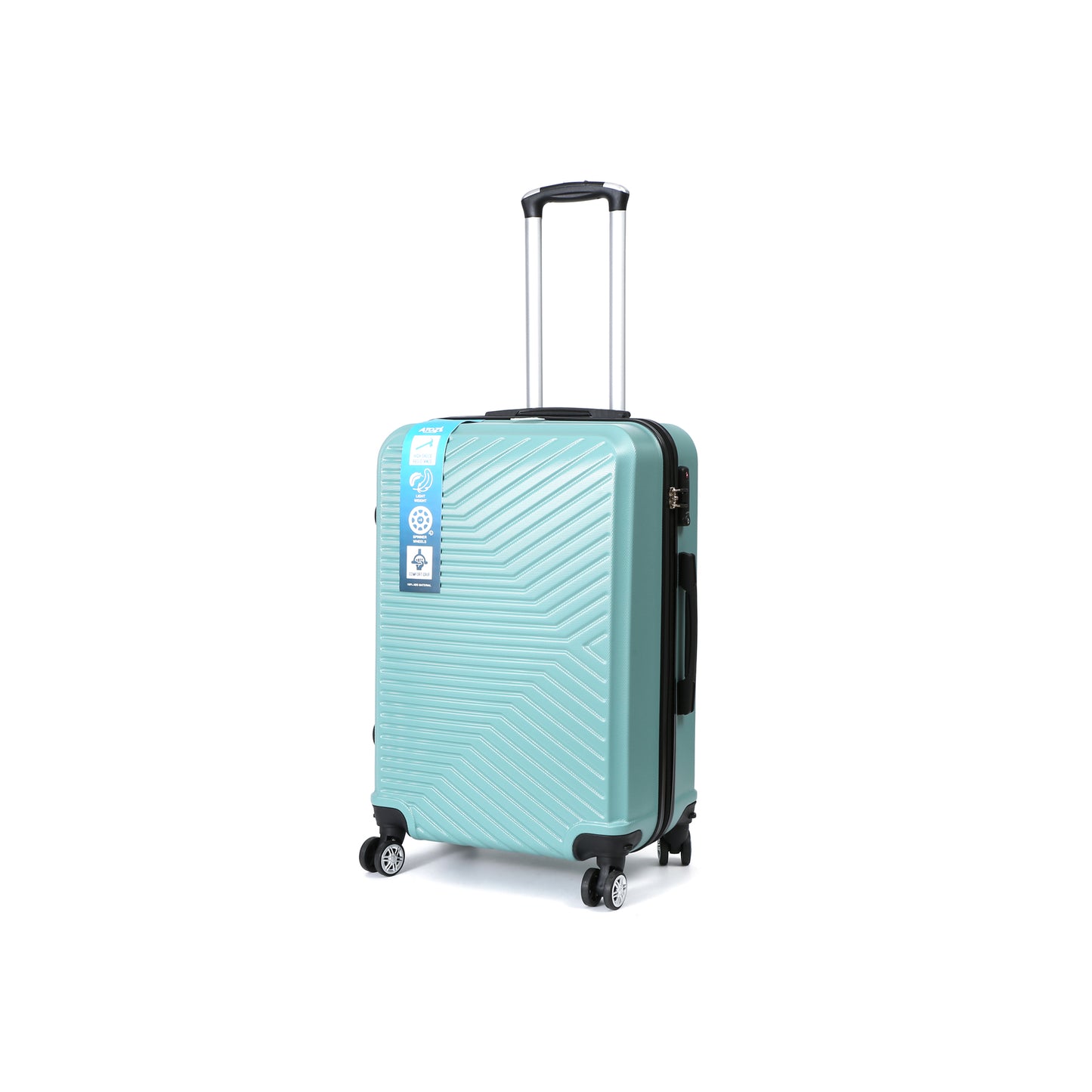 EvoTrav Reiskoffer 65cm ABS met TSA Turquoise blauw Schuin