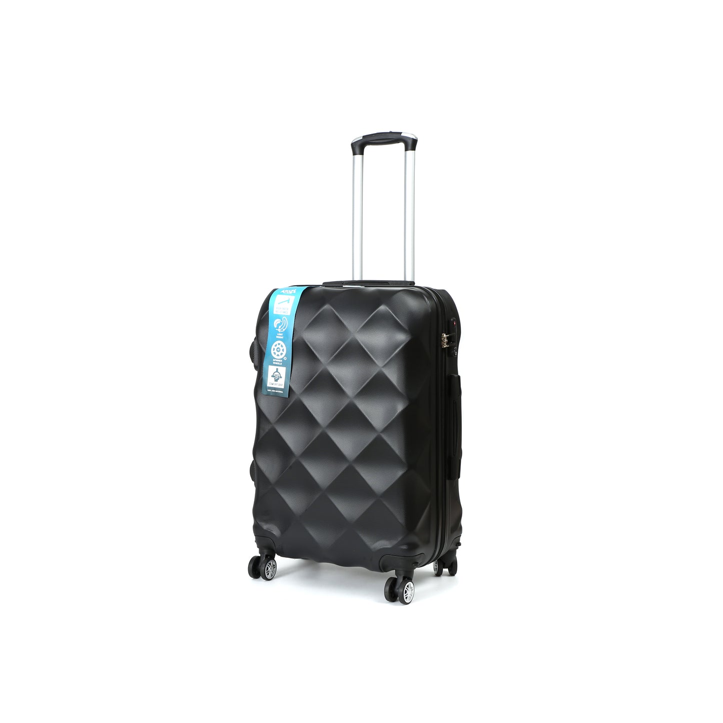 FlexiTrav Reiskoffer 65cm ABS met TSA Zwart Schuin