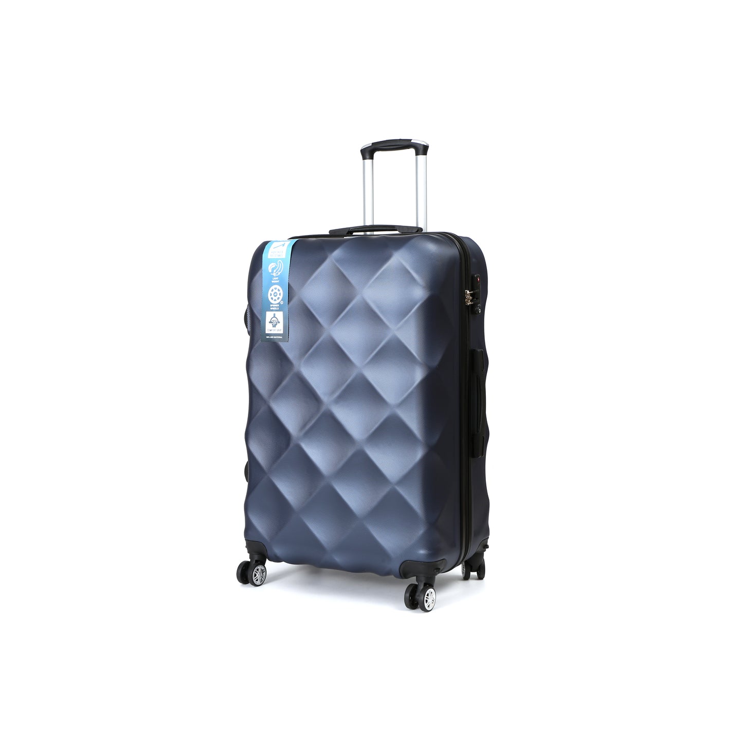 FlexiTrav Reiskoffer 75cm ABS met TSA Marine blauw Schuin