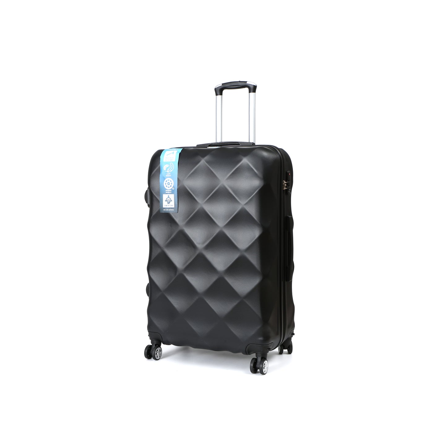 FlexiTrav Reiskoffer 75cm ABS met TSA Zwart Schuin