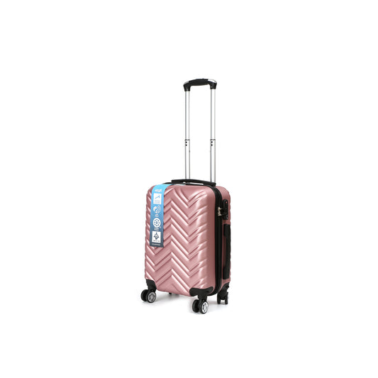 QualiTrav Handbagage 50cm ABS met TSA Roze Schuin