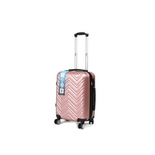 QualiTrav Handbagage 55cm ABS met TSA Roze Schuin