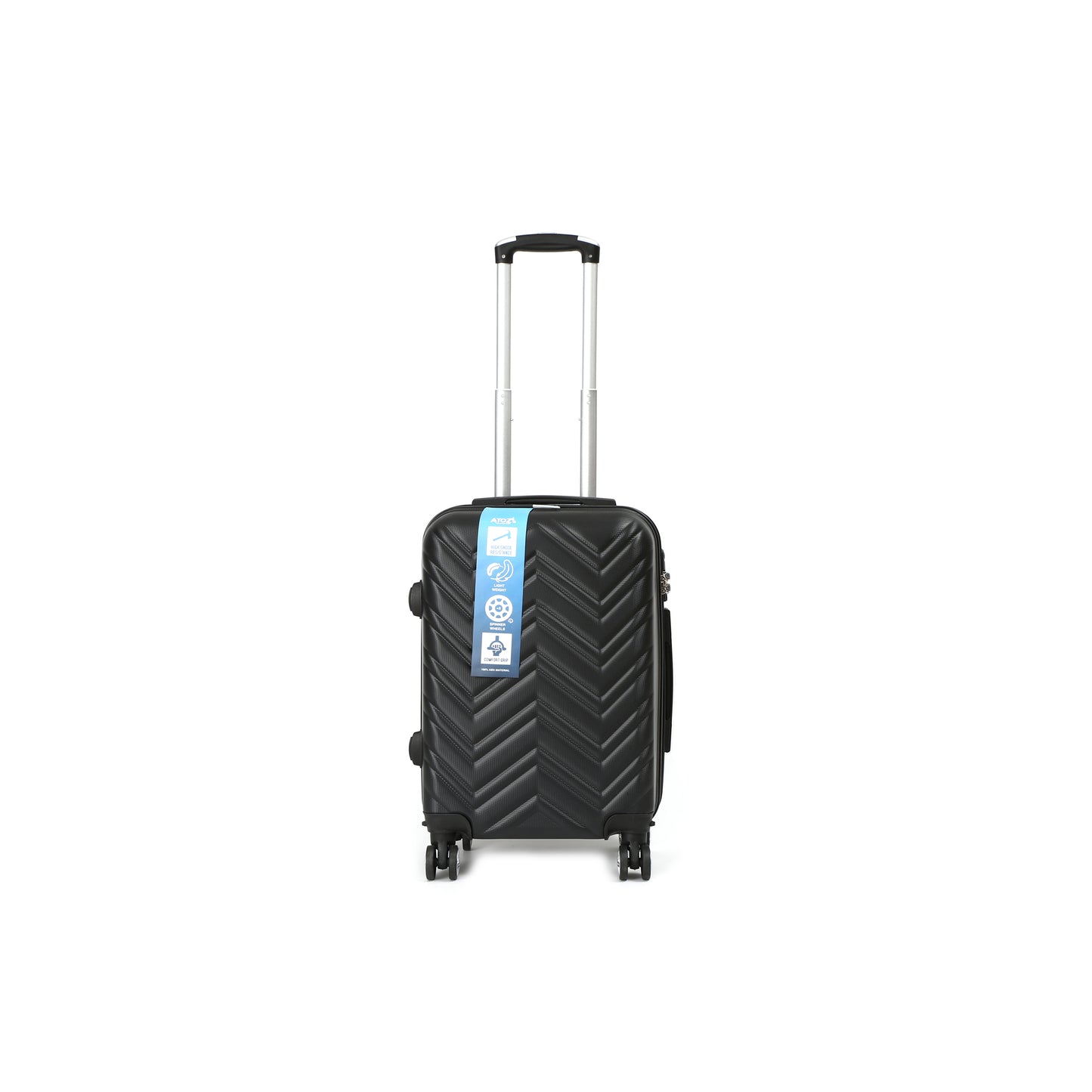 QualiTrav Handbagage 55cm ABS met TSA Zwart