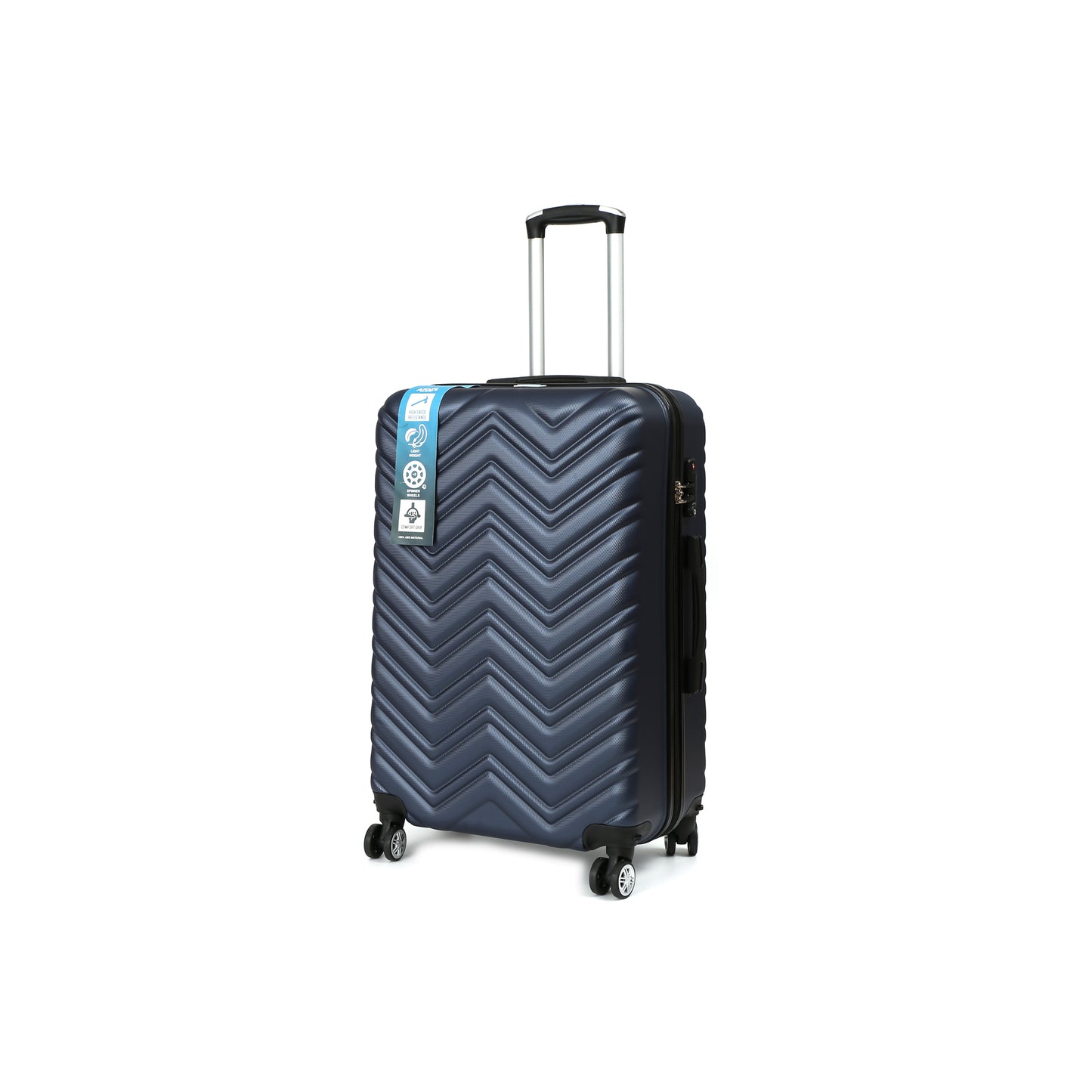 QualiTrav Reiskoffer 70cm ABS met TSA Marine blauw Schuin