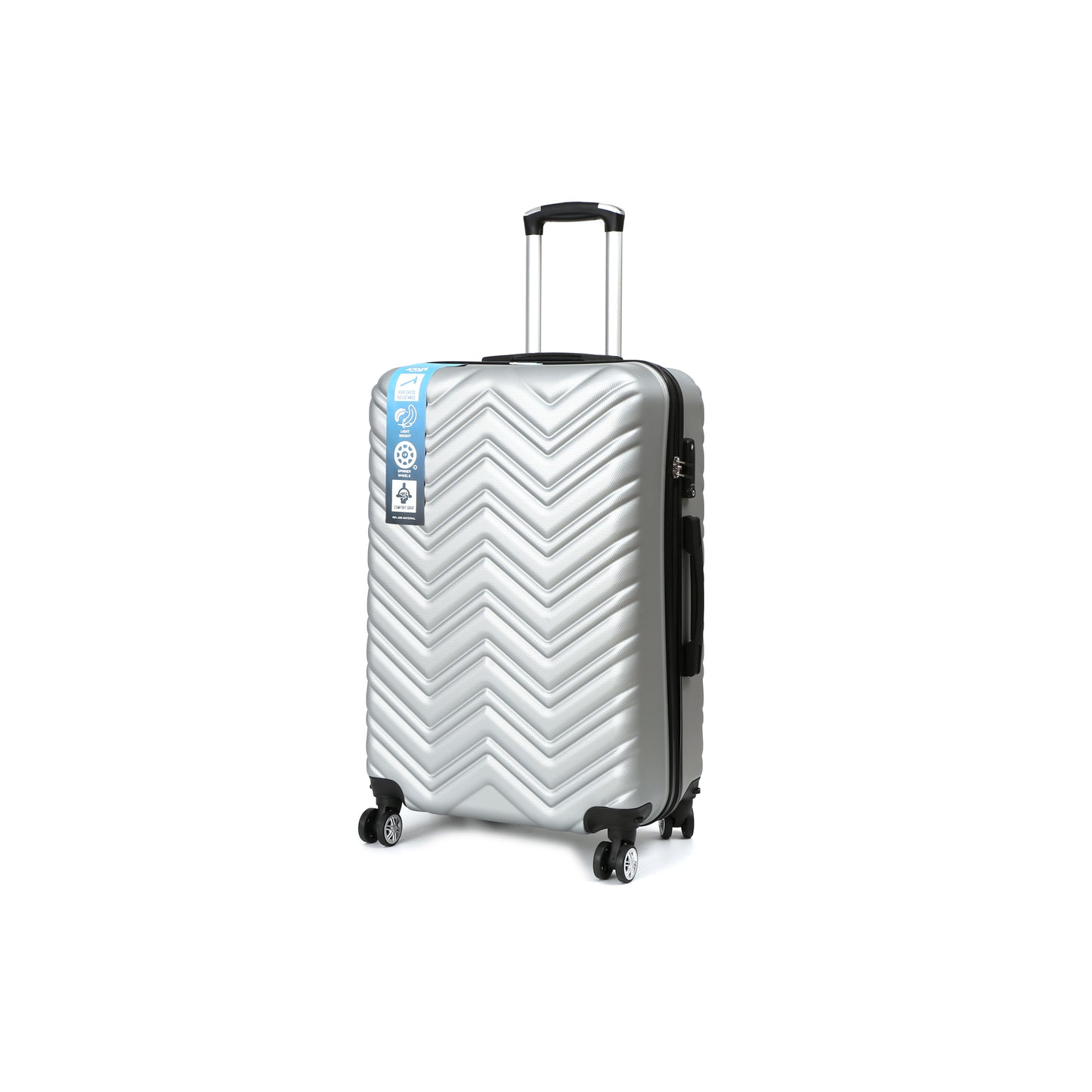 QualiTrav Reiskoffer 70cm ABS met TSA Zilver Schuin