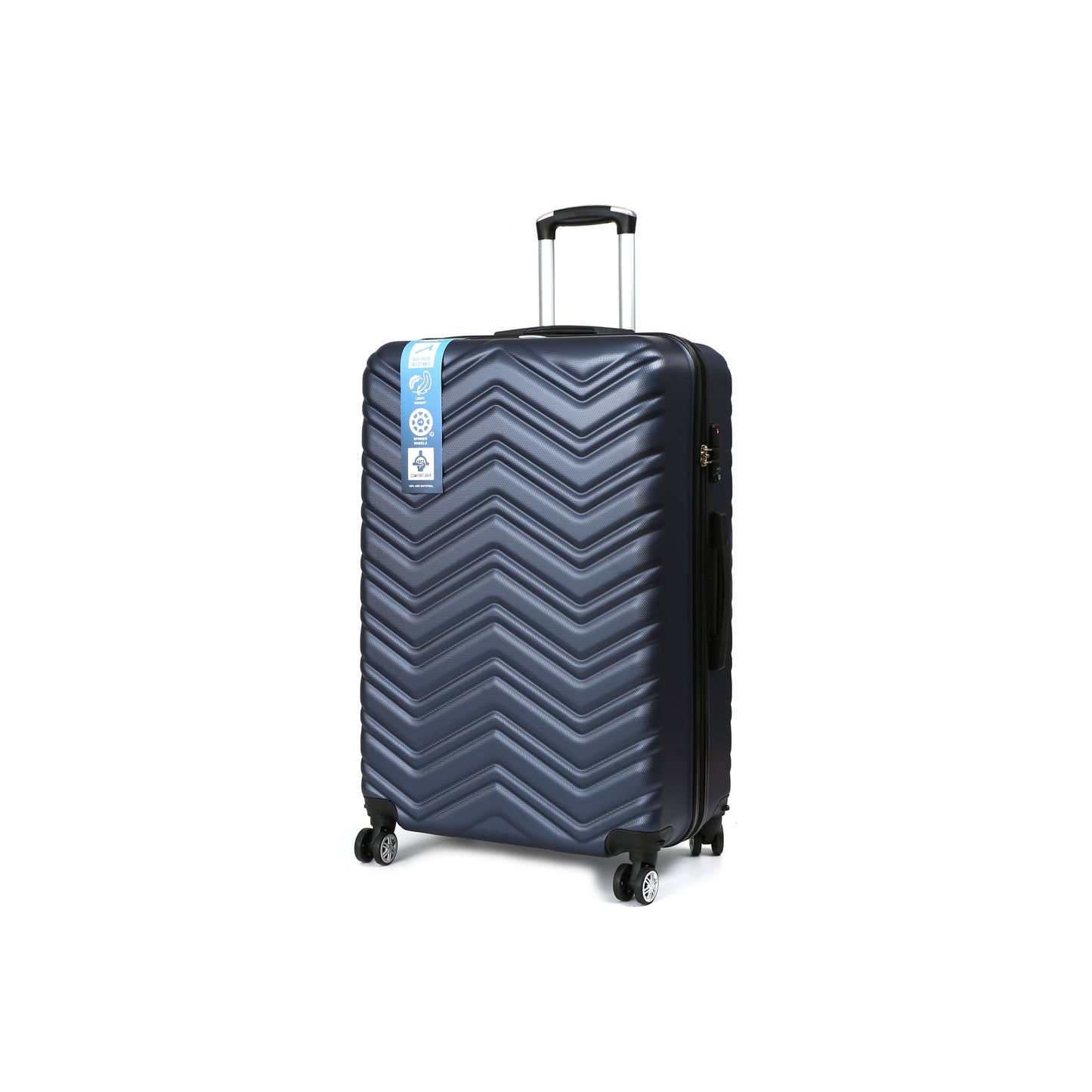 QualiTrav Reiskoffer 78cm ABS met TSA Marine blauw Schuin