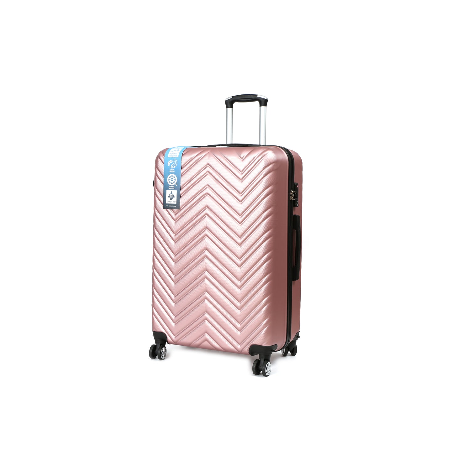 QualiTrav Reiskoffer 78cm ABS met TSA Roze Schuin
