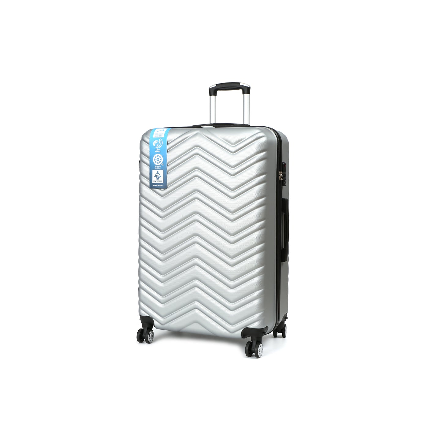 QualiTrav Reiskoffer 78cm ABS met TSA Zilver Schuin