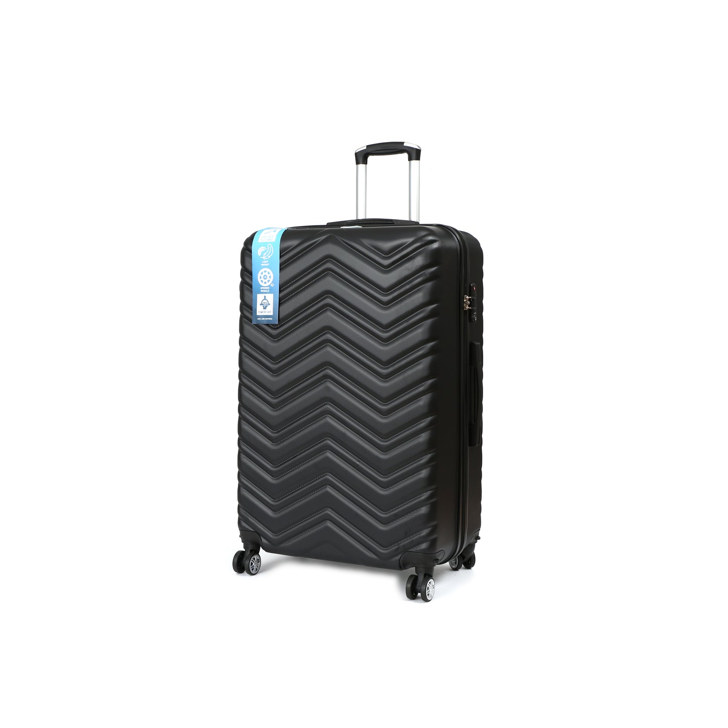 QualiTrav Reiskoffer 78cm ABS met TSA Zwart Schuin