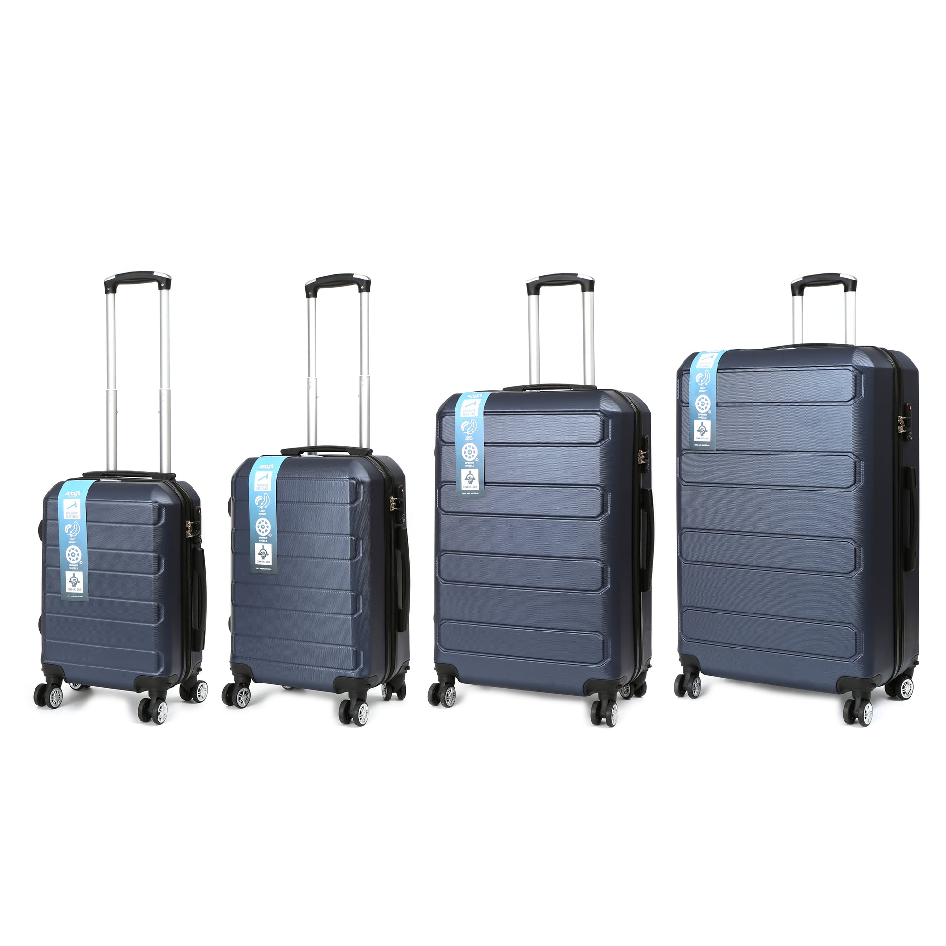 A To Z Traveller AeroTrav Kofferset 4-delig Marineblauw Schuin