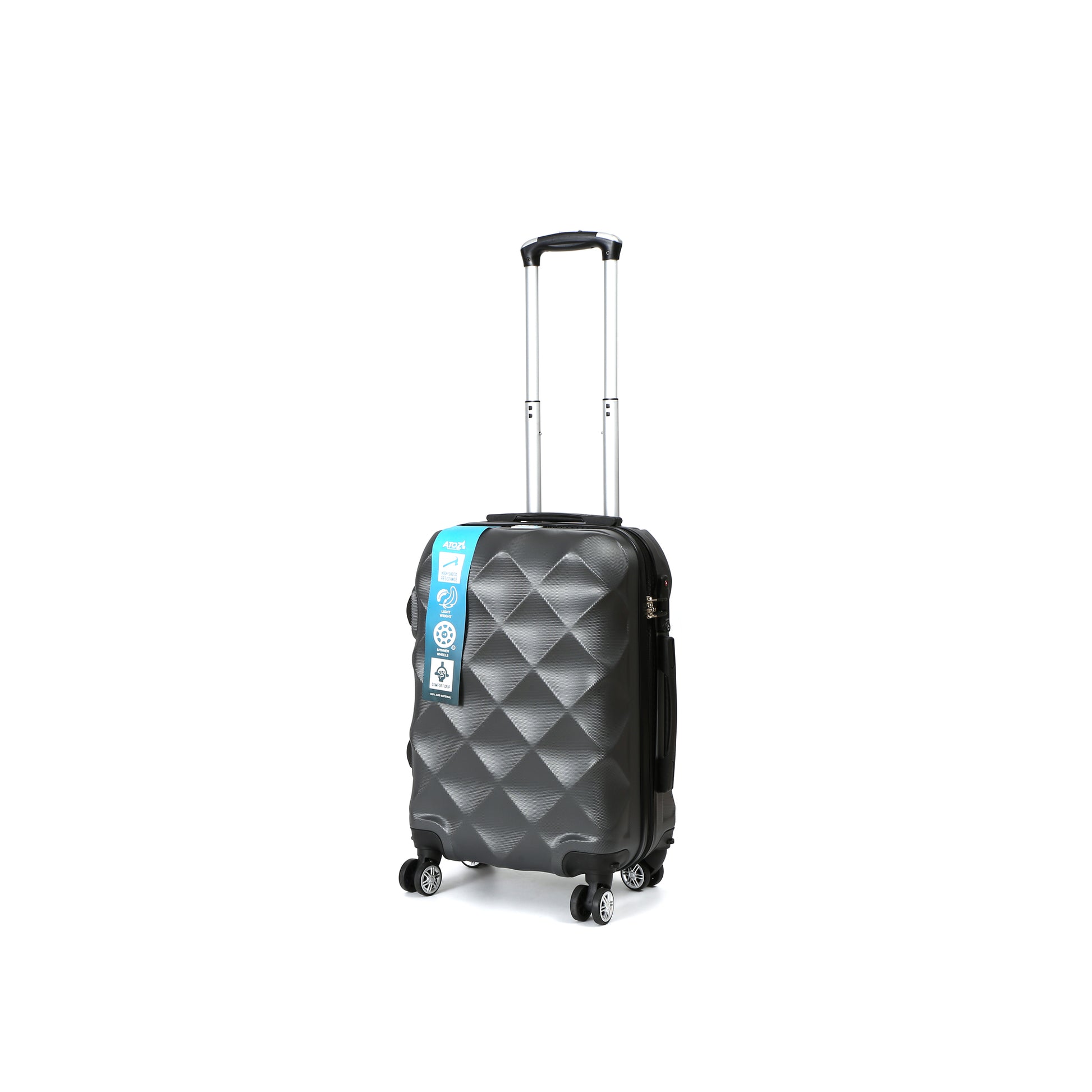 FlexiTrav Handbagage 55cm ABS met TSA Grijs Schuin