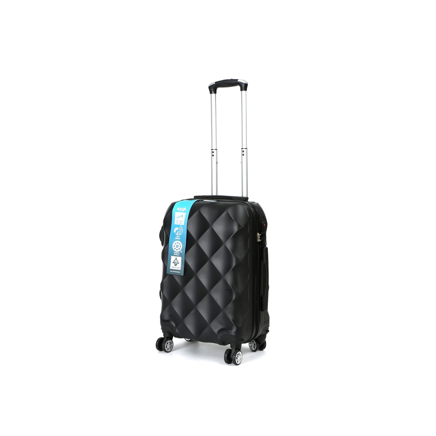 FlexiTrav Handbagage 55cm ABS met TSA Zwart Schuin